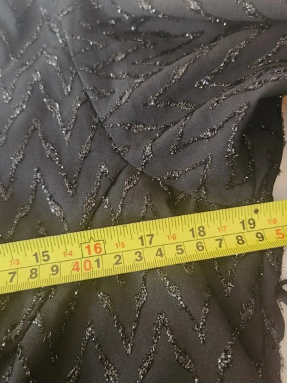 Handmade Black Glitter Chevron  Dress Elbow Sleeve Side Split Eras Tour Concert - Picture 10 of 11